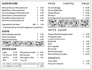 hutte menu